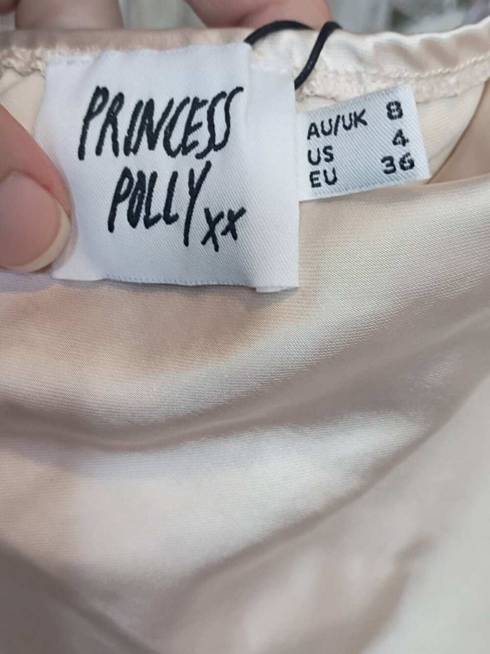 NWT Princess Polly Star Power Champagne Satin Mini Dress Size 4 - Picture 4 of 7